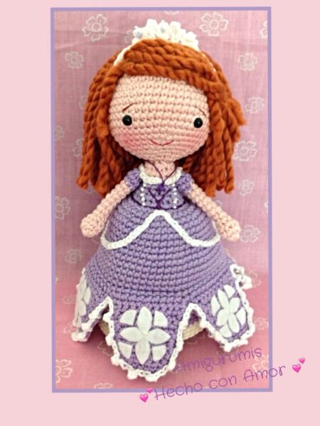 vestido de crochê princesa Sofia 