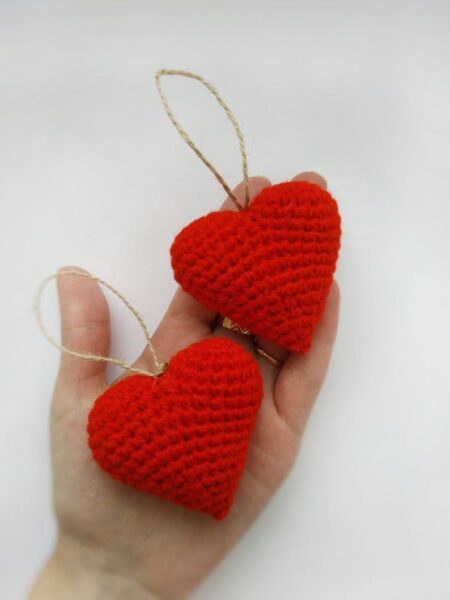 Coração feito de crochê