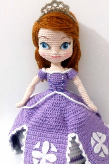 vestido de crochê princesa Sofia 