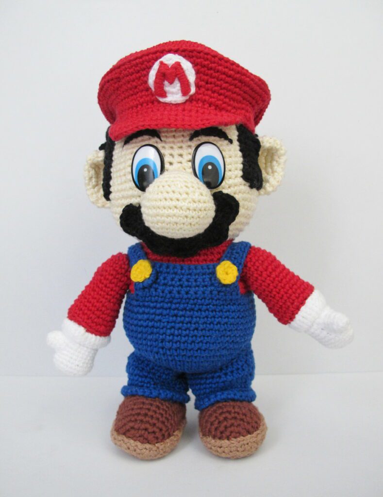 Super Mario + Cogumelo 1up + Yoshi de Crochê Amigurumi
